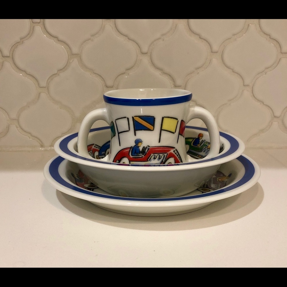 Tiffany & Co race car porcelain set